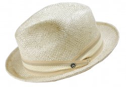 Stetson Beige / Taupe Straw Fedora Dress Hat