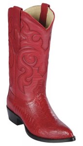 Los Altos Red Genuine Ostrich Leg J Toe Cowboy Boots 990512