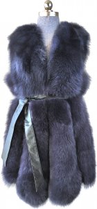 Winter Fur Ladies Grey Genuine Fox Fur 3/4 Vest W53V03GY.