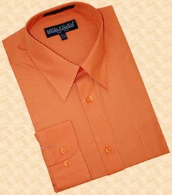 Daniel Ellissa Solid Rust Cotton Blend Dress Shirt With Convertible Cuffs DS3001