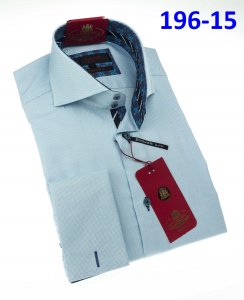 Axxess Light Blue Cotton Modern Fit Dress Shirt With French Cuff 196-15.