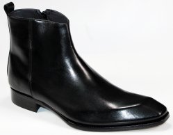 Duca Di Matiste "Romano" Black Genuine Italian Calfskin Ankle Boots.