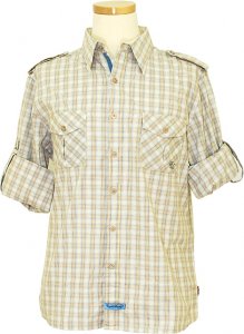 English Laundry Beige Multi Color Plaid Long Sleeves 100% Cotton Shirt ELW1107