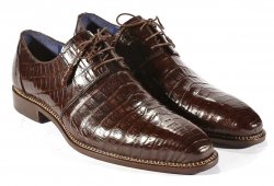 Mezlan Brown All-Over Genuine Crocodile Derby Shoes 4836-F