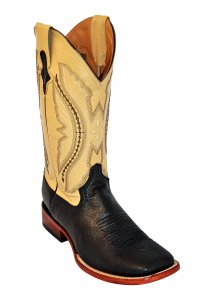 Ferrini 10293-04 Black / Saddle Genuine Smooth Ostrich Boots