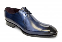 Emilio Franco "Franco" Navy Genuine Italian Calf Leather Lace-Up Dress Shoes.