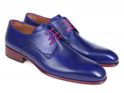 Paul Parkman 633 Blue Hand Painted Derby Shoes.