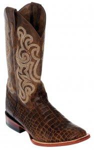 Ferrini 42493-10 Brown Genuine Leather Crocodile Print S-Toe Cowboy Boots.