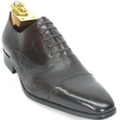 Carrucci Brown Genuine Deer / Calf Leather Lace-up Oxford Shoes KS2240-01.