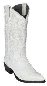 Los Altos White Genuine Eel SKin J Toe Cowboy Boots 990828