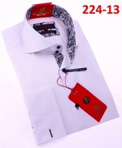 Axxess White Cotton Modern Fit Dress Shirt With French Cuffs 224-13.