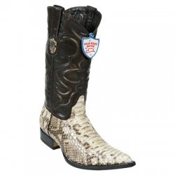 Wild West Natural Genuine Python 3x Toe Cowboy Boots 2955749