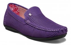 Stacy Adams "Pippin" Purple Perforated Microsuede Loafer Shoes 25089-542