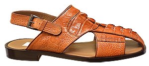 Hand Painted Genuine Hornback Crocodile Tail / Ostrich Sandals