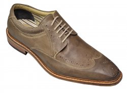 Giorgio Brutini Grey Wingtip Shoes With Contrast Perforation 249348