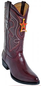 Los Altos Burgundy Genuine All-Over Lizard Skin Medium R-Toe Cowboy Boots 600606
