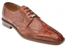 Belvedere "Topo" Cognac Genuine Hornback Crocodile / Lizard Shoes 1480.