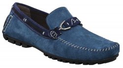 Bacco Bucci "Flavio" Royal Blue / Navy Genuine English Suede Loafer Shoes 7435-46.
