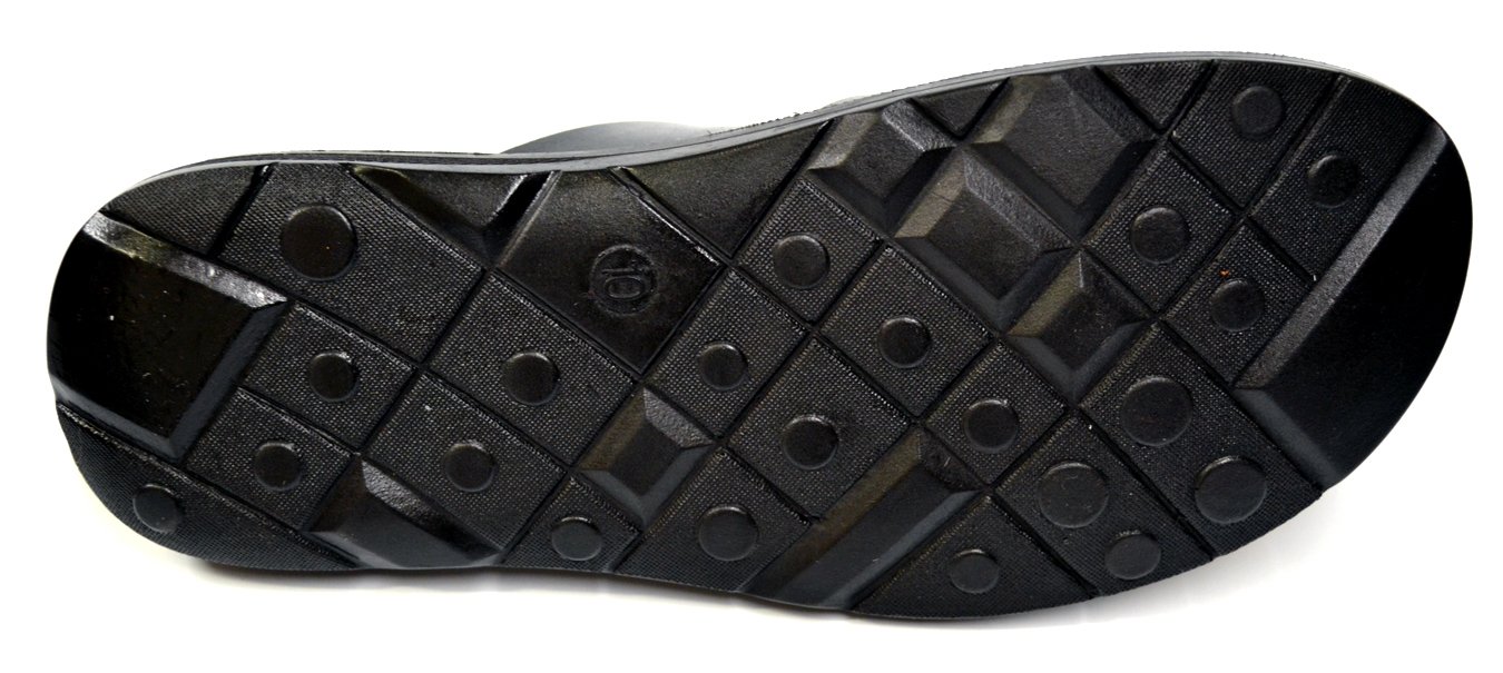 Bottom of Faranzi black vegan leather dress casual fisherman sandals