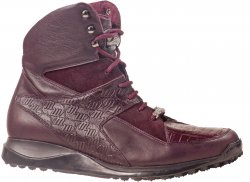 Mauri "Contest" 8722 Embossed Ruby Red Genuine Nappa Leather / Baby Crocodile / Suede Boots
