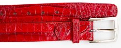 Belvedere 1999 Red All-Over Genuine Hornback Crocodile Belt.
