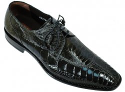 Mezlan "13447" Grey Genuine All-Over Crocodile Shoes