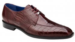 Belvedere "Siena" Dark Burgundy All-Over Genuine Ostrich Shoes 1463.