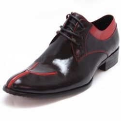 Fiesso Black / Red Genuine Leather Shoes FI8673