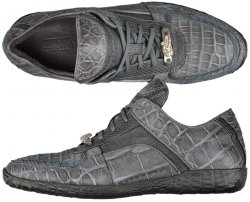 Fennix Grey Genuine Washed Alligator / Lizard Sneakers 3402