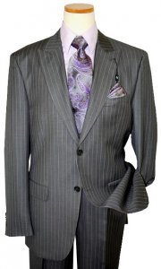 Steve Harvey Classic Collection Grey/Lavender Super 120's Suit 6708