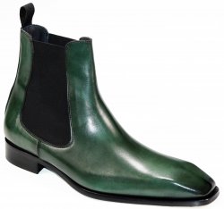 Duca Di Matiste "Empoli" Green Genuine Italian Calfskin Ankle Boots.