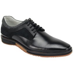 Giovanni "Lance" Black Genuine Calfskin Derby Lace-Up Rubber Sole Casual Dress Shoes.