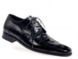 Mauri "Suspense" 2704 Black Genuine Baby Alligator Oxford Shoes.