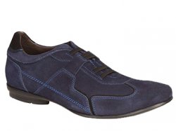 Bacco Bucci "Adria" Blue / Black Suede Shoes 7644