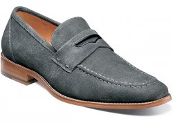 Stacy Adams "Colfax" Grey Genuine Suede Leather Moc Toe Penny Slip On 25205-061.