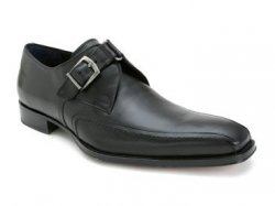 Mezlan "Deangelis" 2643 Black Genuine Calf Leather Shoes With Monkstrap