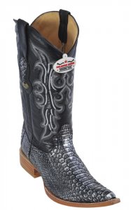 Los Altos Silver Genuine All-Over Belly Python 3X Toe Cowboy Boots 955736