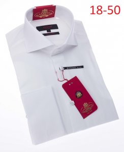 Axxess White 100% Cotton Modern Fit Dress Shirt 18-50.