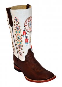 Ferrini Ladies 90671-04 Brown "Dream Catcher" Genuine Cowhide Boots
