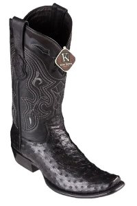 King Exotic Black Genuine Full Quill Ostrich Dubai Square Toe Cowboy Boots 4790305