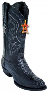 Los Altos Black Genuine All-Over Hornback Crocodile Medium R-Toe Cowboy Boots 600205