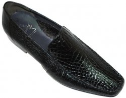 Romano "Gucci F" Black Genuine Crocodile Flanks/Lizard Shoes