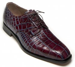 Mauri "Barocco" 4613 Ruby Red / New Blue Genuine All Over Alligator Dress Shoes