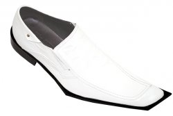 Zota White Diagonal Toe Wrinkle Leather Shoes G838-5