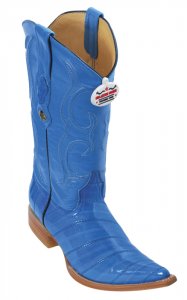 Los Altos Royal Blue Genuine All-Over Eel 3X Toe Cowboy Boots 950890