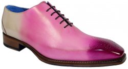 Emilio Franco "Valerio" Pink Combo Burnished / Faded Calfskin Oxford Shoes.