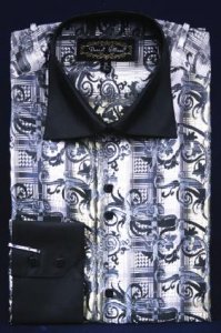 Daniel Ellissa White Fancy Polyester Shirt With Button Cuff FSS1407