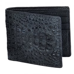 Los Altos Black Genuine Crocodile Card Holder Wallet CA10205