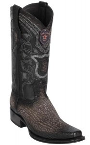 Los Altos Faded Gray Genuine Full Quill Ostrich European Square Toe Cowboy Boots 760938