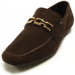 Encore By Fiesso Coffee Suede Loafer Shoes With Bracelet FI3083